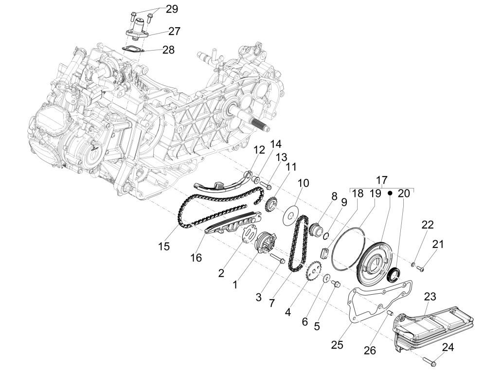 Piaggio Medley 125 ABS E5 2021-2022 (EMEA) Ölpumpe