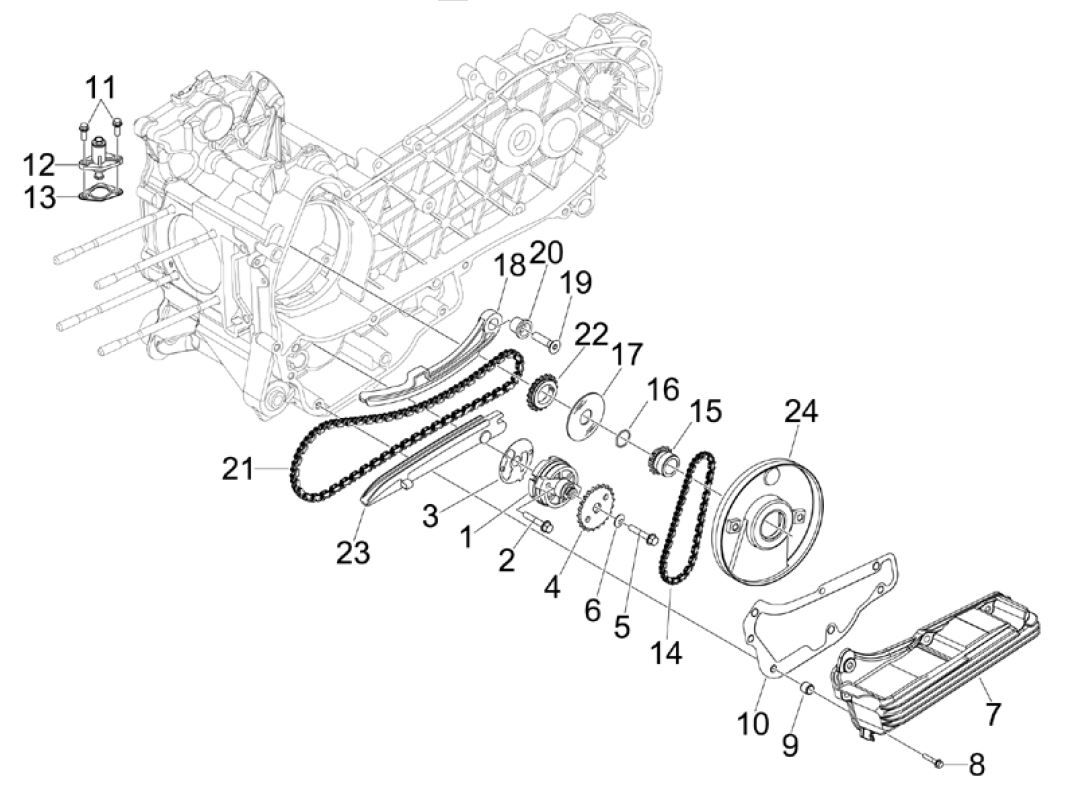 Ölpumpe Piaggio MP3 300 ie E4 LT BUSINESS - SPORT NOABS-ABS 2016 - 2018 (EMEA)