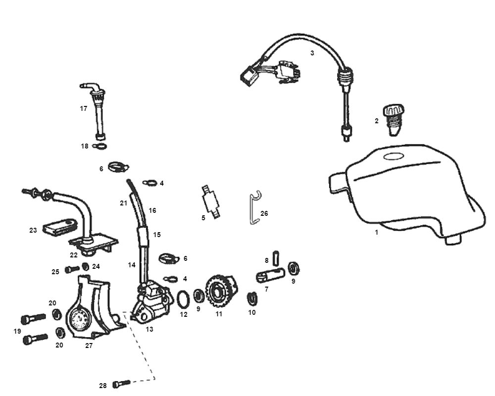 Ölpumpe Derbi Senda R altes Modell