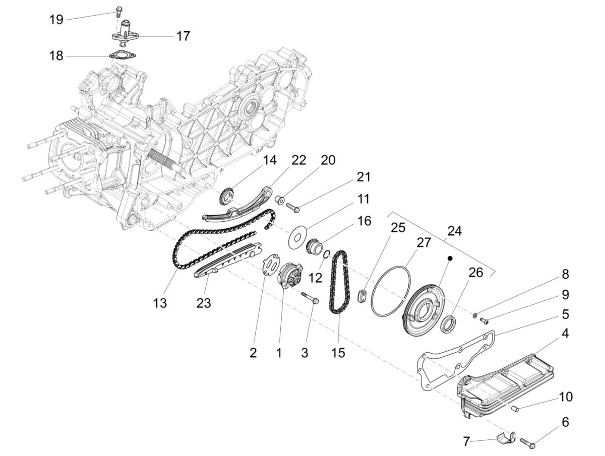 Liberty 125 IGET 4T 3V IE E4 ABS Ölpumpe 2015-2019 (EMEA)