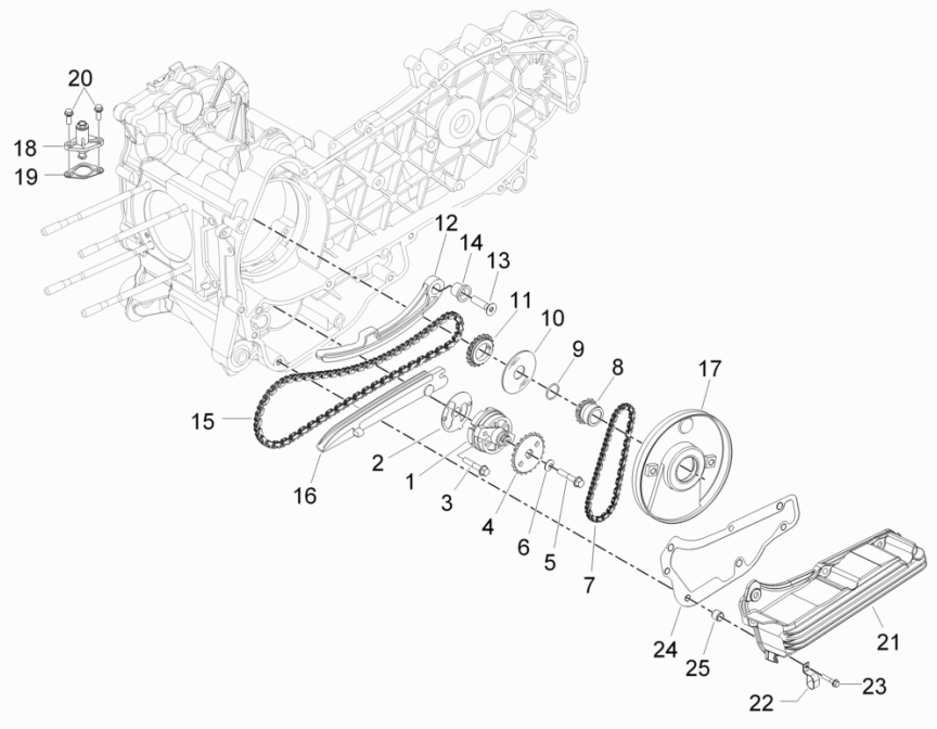 Piaggio Beverly 125 RST 4T 4V IE E3 2010-2015 Ölpumpe (EMEA)