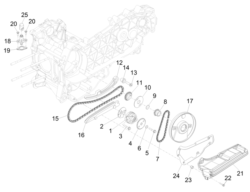 Piaggio Beverly 300 4T 4 V HPE ABS E5 2021-2022 (EMEA)-Oliepomp Piaggio Beverly 300 4T 4V HPE ABS E5 2021-2022 (EMEA)