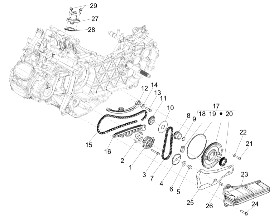 Vespa GTS 125 4T E4 ABS 2019 Ölpumpe (EMEA)