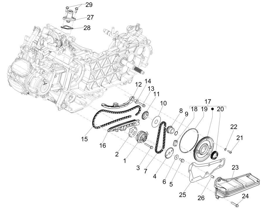 Ölpumpe Vespa GTS 125 4T E5 ABS 2021 (EMEA)