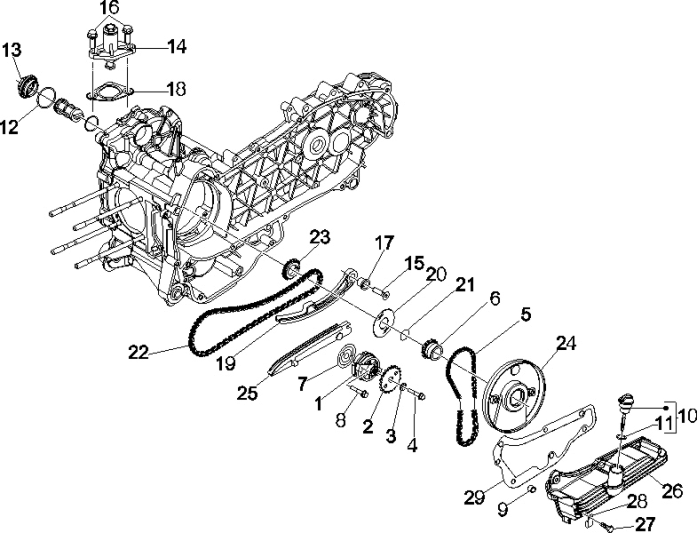 Ölpumpe Vespa GTS 250 dh 2005-2016 (ohne ABS)