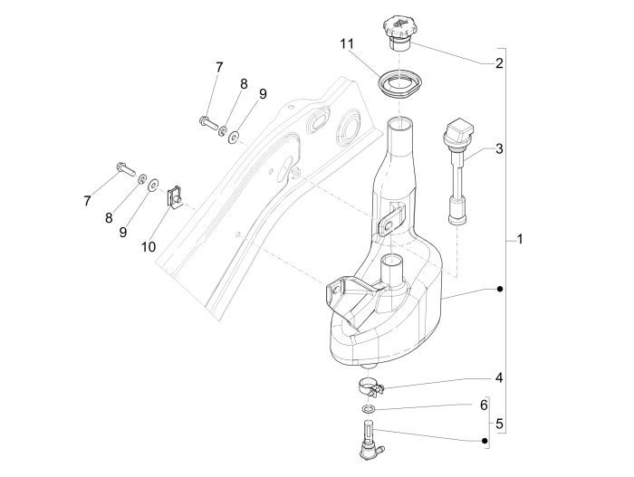 Öltank Vespa Sprint 2 Takt