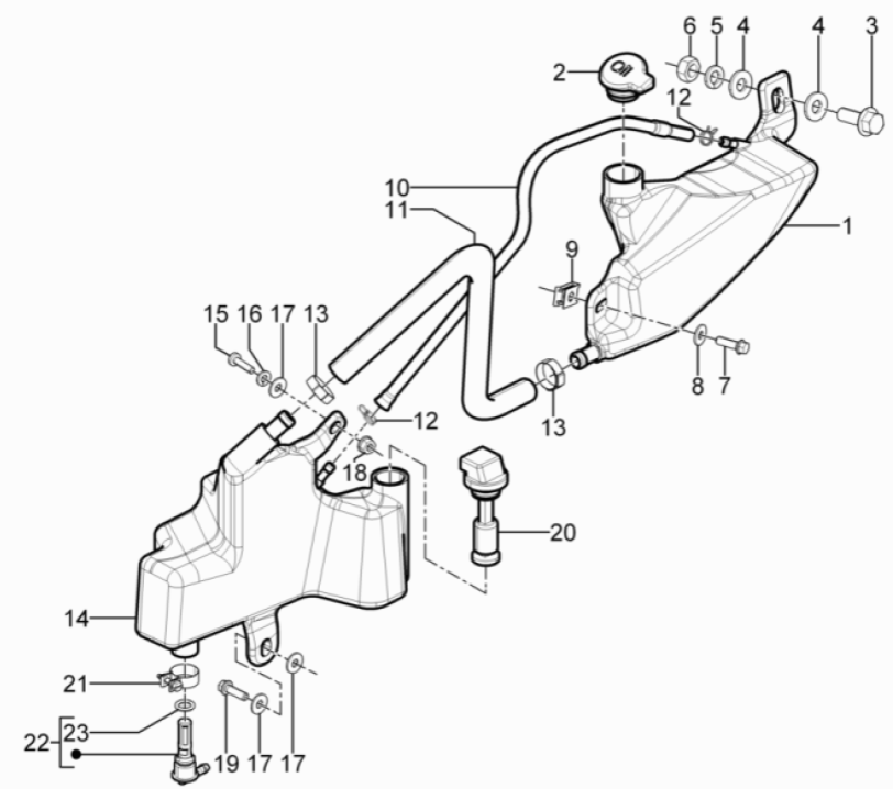 Piaggio Typhoon 50 2-Takt Euro 3 2011 Öltank