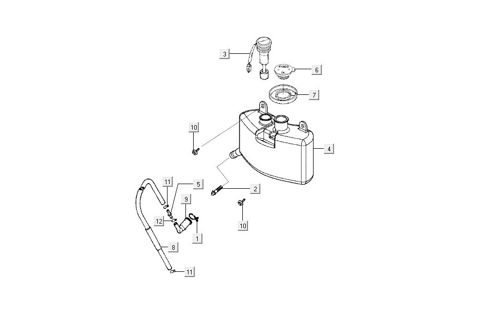 Öltank Kymco B&W LC 2-Takt Silber