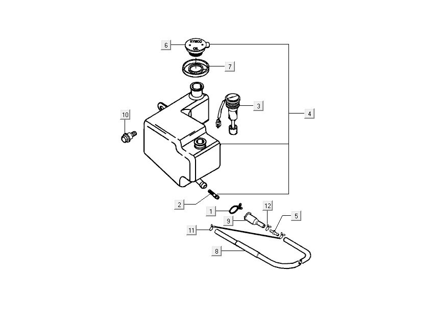 Öltank Kymco Grand Dink 2-Takt Champagner