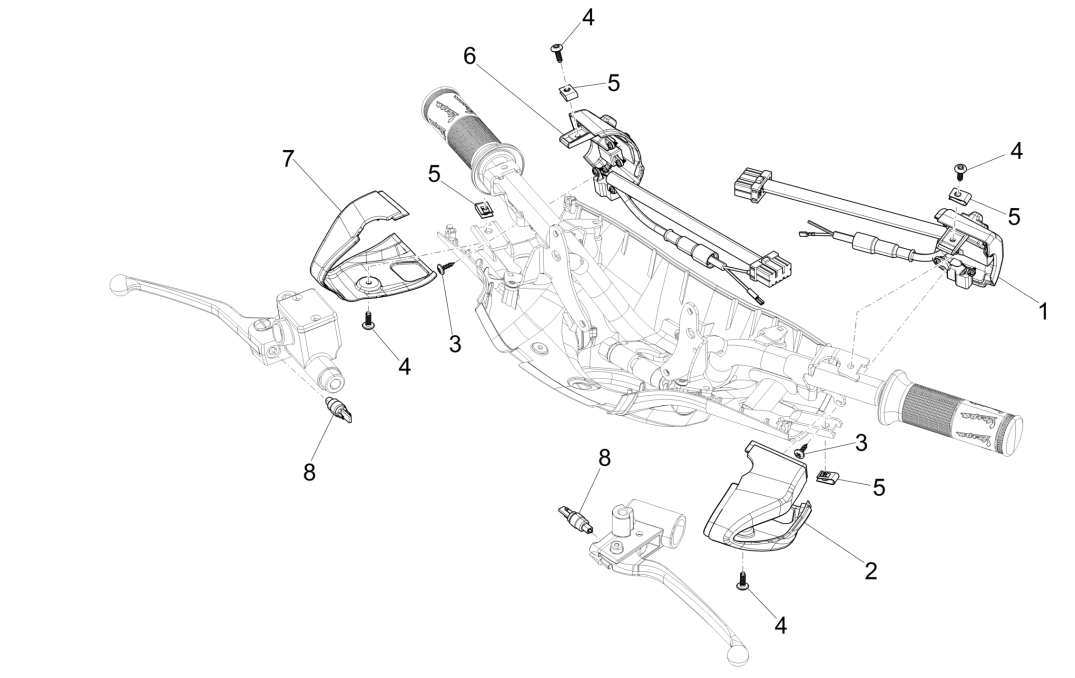 Vespa Sprint 4-Takt-Lenkschalter mit 3 Ventilen (Euro5-Einspritzung IGET)