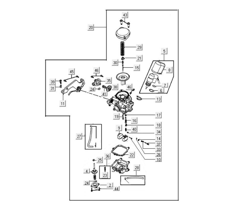 Keihin 16mm 4-Takt-Vergaser-Onderdelen-carburateur-Keihin-19mm-4-takt