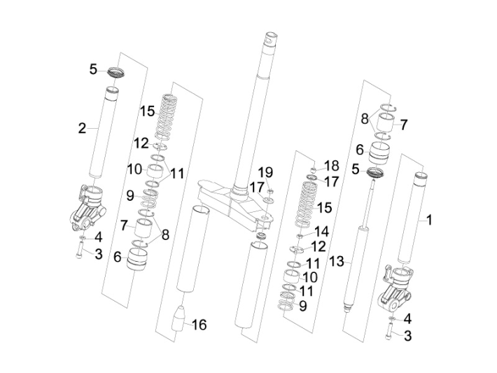 Teile v/d Vordergabel (Wuxi Top) Gilera Runner 50 SP 2010-2017