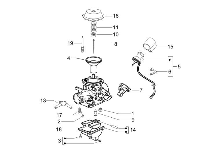 Vergaserteile Gilera Runner 200 VXR 4T LC Euro 3 2006-2007