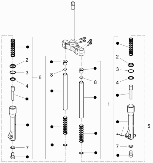 Ersatzteile für Fork (Escorts) Gilera Runner 50 SP 2010-2017