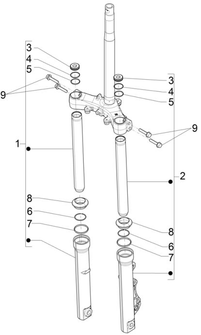 Vorderradgabelteile (Kayaba) Piaggio Medley 150 4T IE ABS E4 2016-2020 (EMEA)