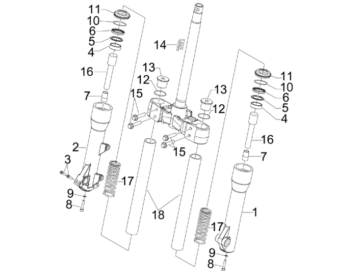 Telegabel Teile Piaggio Beverly 500 E3 2007-2012
