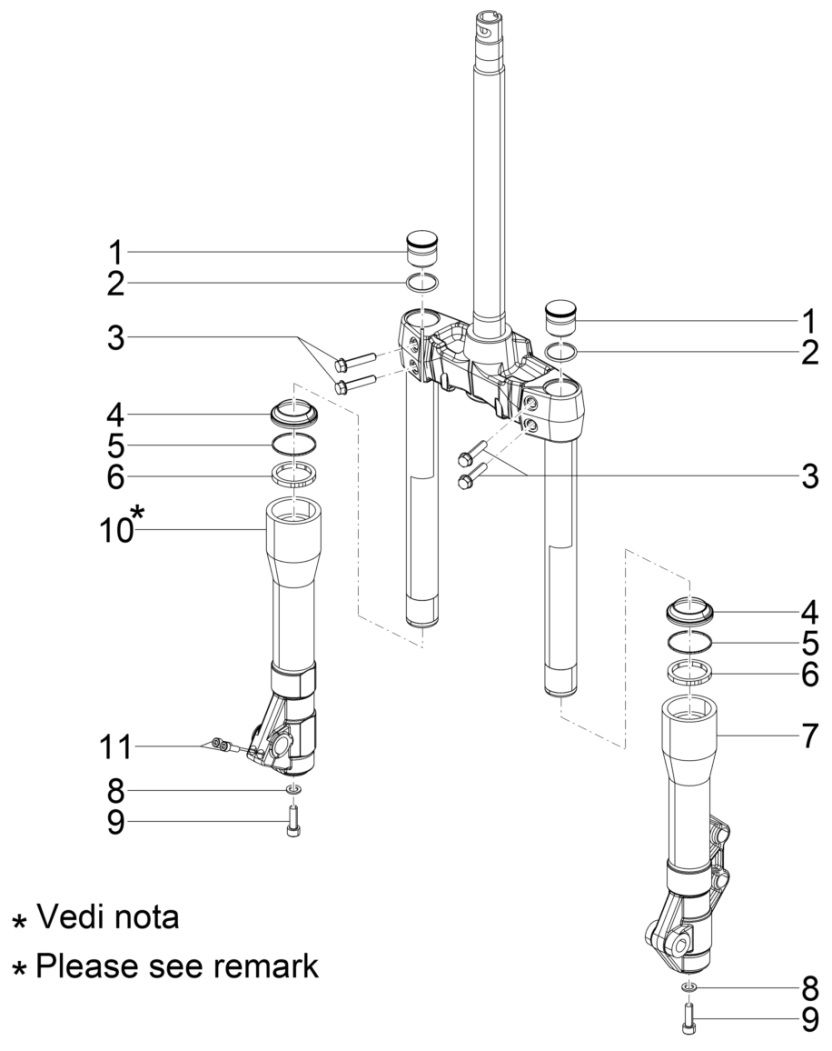 Piaggio Beverly 300 IE ABS E4 2016 - 2020 Vorderradgabelteile (EMEA)
