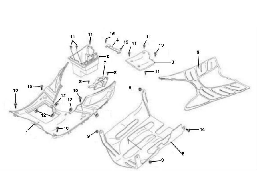 Unterboden- Trittbrett China Filly 4-Takt