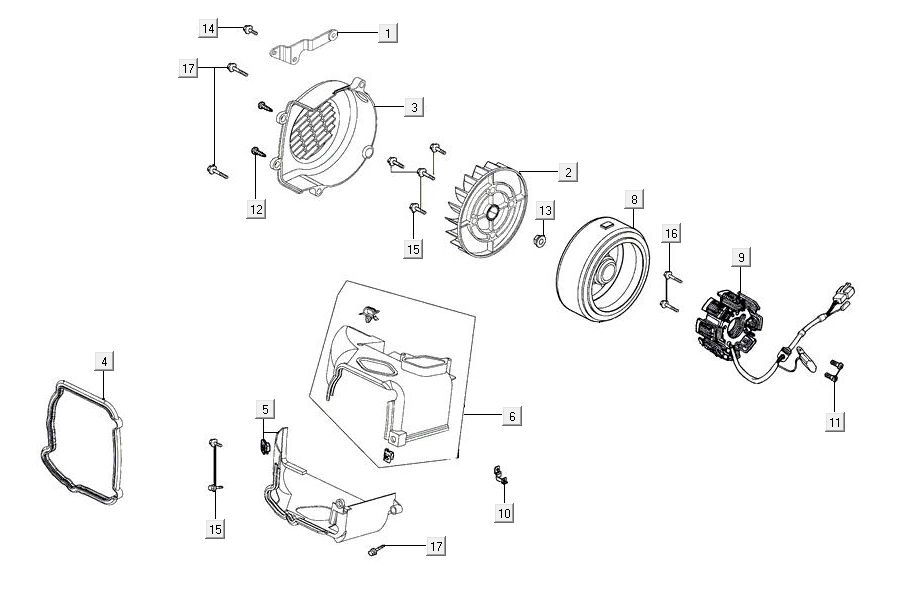 Zündungskühlkappe Kymco Agility 16'+ 4t glänzend schwarz