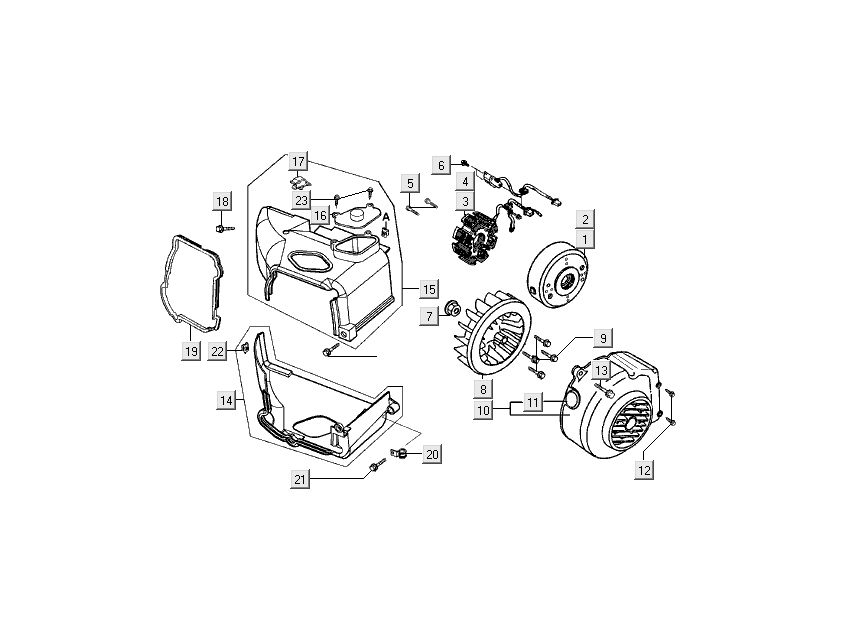 Zündung - Kühlkappen Kymco Filly 4-Takt Silber
