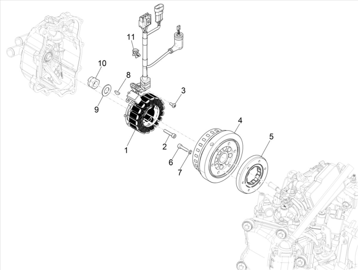 Zündung - Stator - Polrad Vespa GTS 300 HPE 4V ie ABS Euro 4 2019