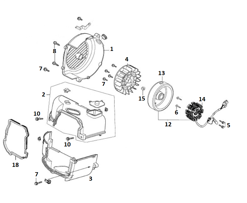 Zündung- Kühlrippe GY6 10/12 Zoll (EURO 4; nach 2018)-Ontsteking- Koelvin GY6 10 / 12 inch (EURO4) a tm d