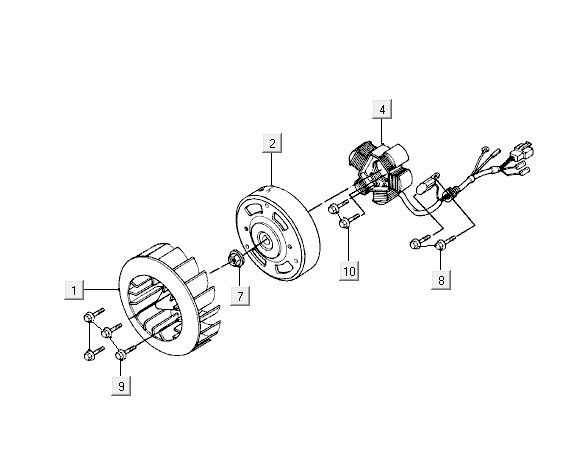 Zündung Kymco ZX 2t Wechselstrom blau-silber