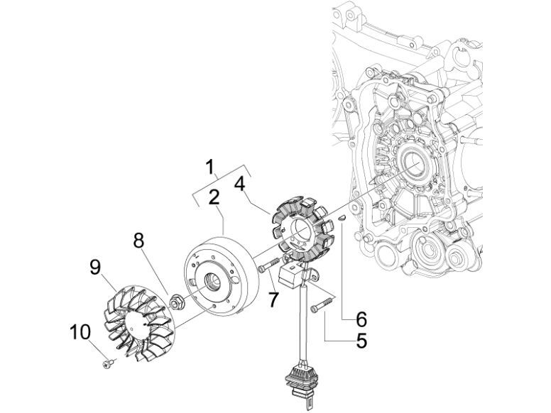 Zündung Vespa Lx 25km 4-Takt-2-Ventil