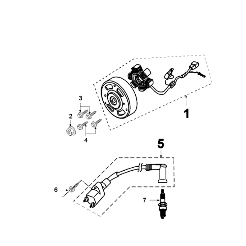 Zündung - Stator - Polrad - Zündspule - Zündkerze Peugeot Jet Force 50 2T LC Schwarz