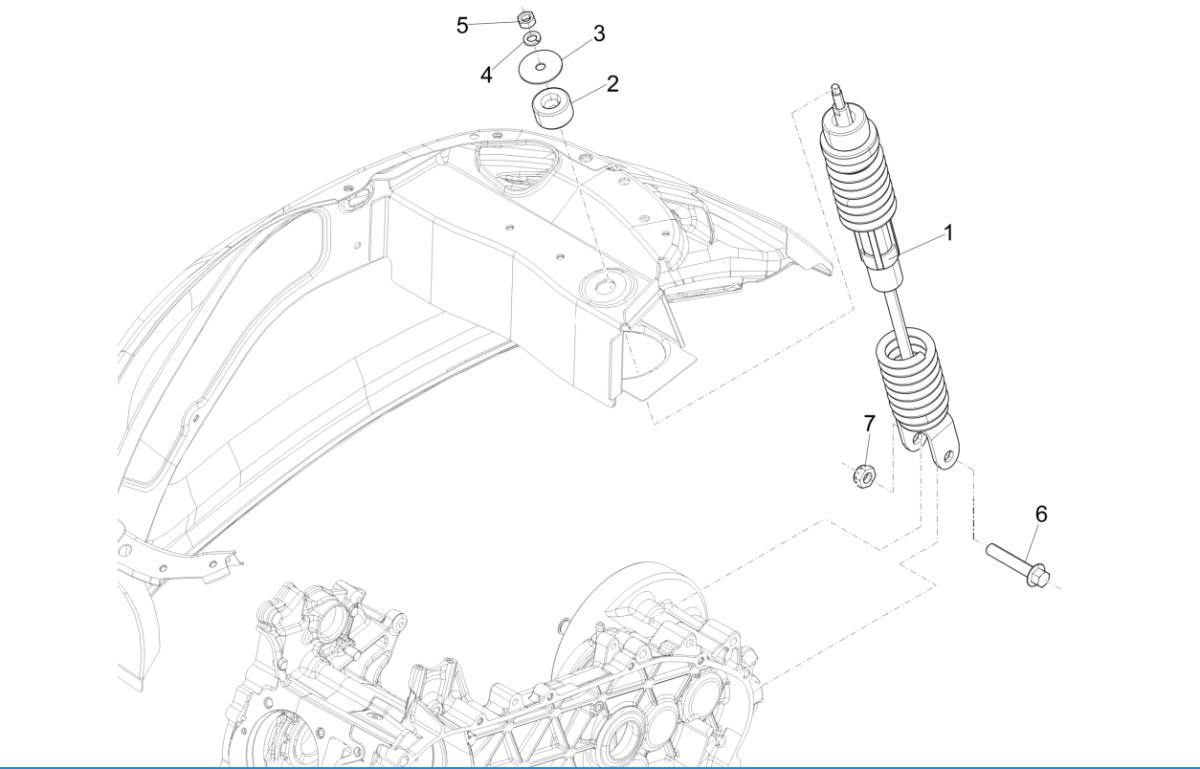 Vespa Sprint 4-Takt-3-Ventil-Stoßdämpfer (Euro5-Einspritzung IGET)