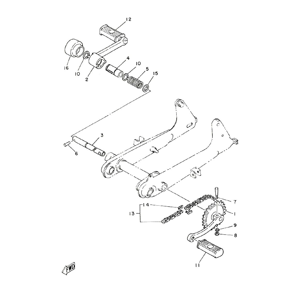 Pedalen - cranks Yamaha FS1