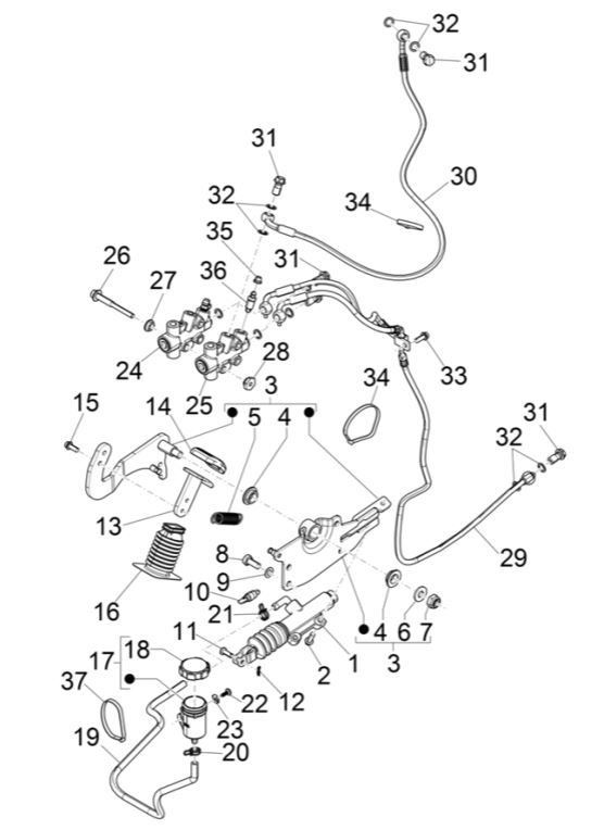 Pedale - Griffe Piaggio MP3 300 HPE/300 HPE SPORT E5 ABS 2020-2022 (EMEA)