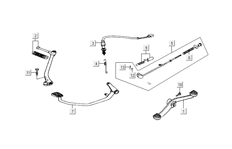 Pedale Kymco Activ 4-Takt blau-schwarz