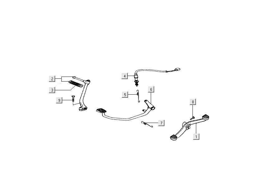 Pedale Kymco Nexxon 4-Takt dunkelgrau