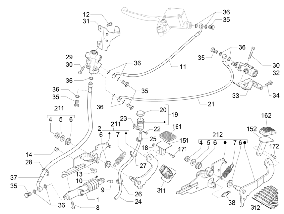 Pedal - Piaggio MP3 350 MAXI Sport E4 ABS 2018-2020 Griff (EMEA)