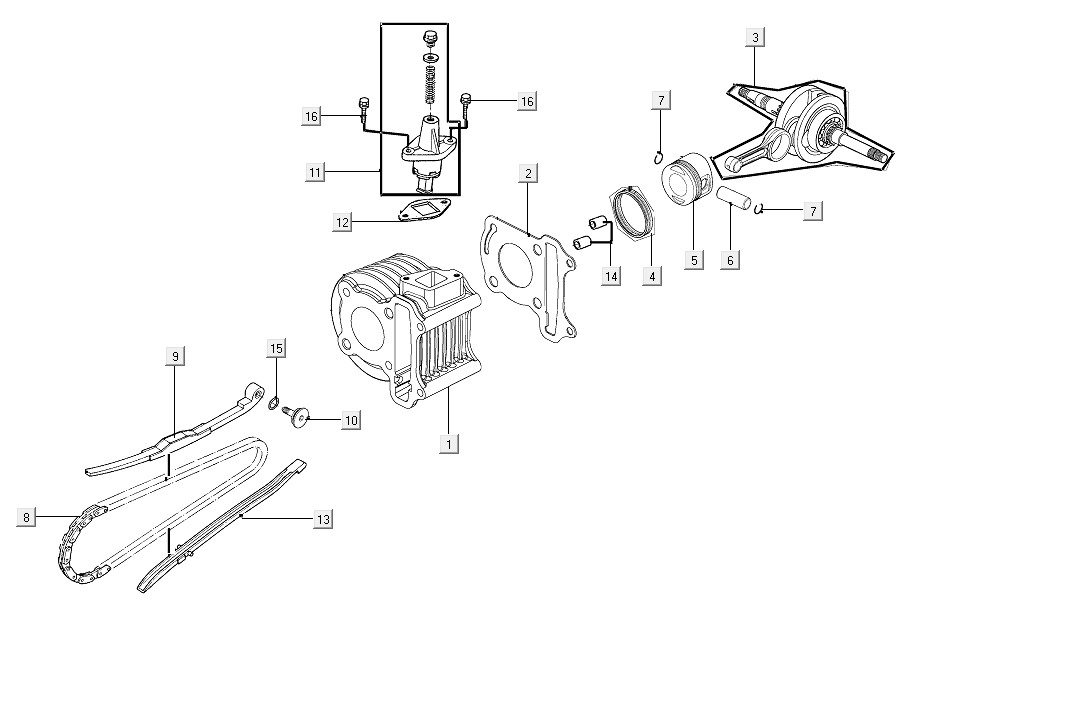 Zylinderkurbel Kymco People S 50i E4 Matt Grau