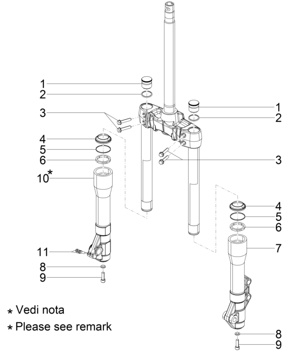 Vorderradgabelteile (Kayaba) Piaggio Beverly 125 RST 4T 4V IE E3 2010-2015 (EMEA)