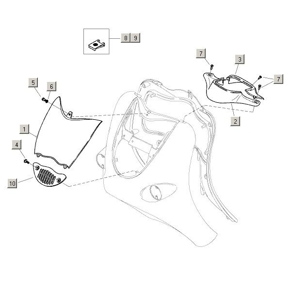 Frontplatte Teile Aprilia Mojito Custom 2t (Piaggio-Motor) 2004 - 2010