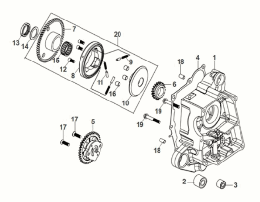 R Kurbelgehäuse-Ölpumpe Assy Sym Mio 50I E5