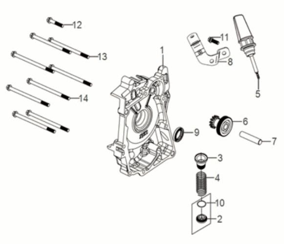 R Kurbelgehäusedeckel Sym Jet 14 50I E5