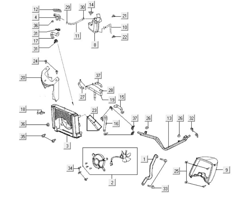 Kühler Kymco Grand Dink 250cc