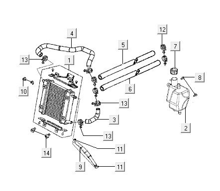 Kühler Kymco Super9 2t lc o.m mattschwarz-gelb