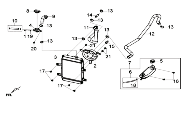 Sym Joymax 125I ABS-Kühler/Schläuche