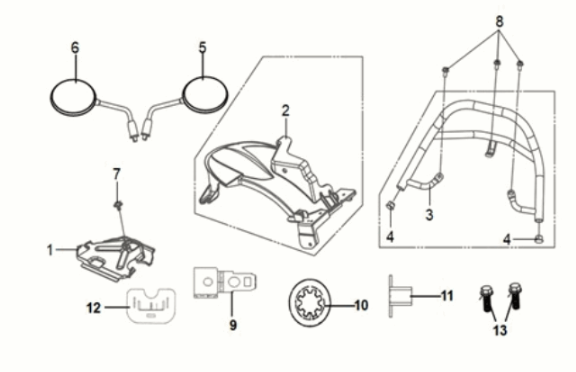 Hinterradschutzblech - Heckträger Sym Mio 50I E5