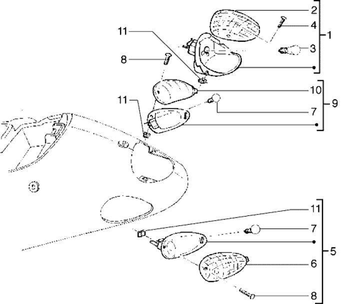 Rücklicht Piaggio Liberty 2-Takt bis 2005