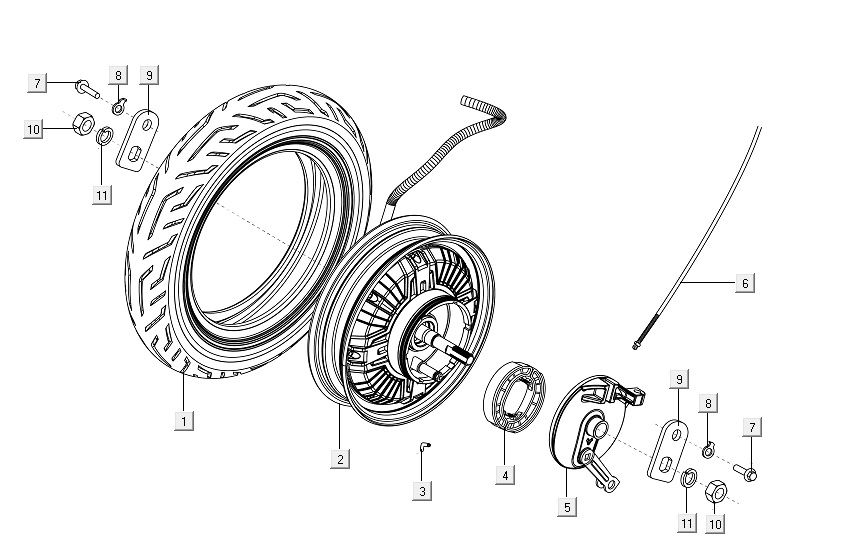 Hinterrad - Motor Niu M1