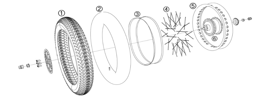 Yadea Trooper 01 Fatbike Hinterradsatz