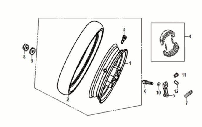 Hinterrad Sym Jet 14 50I E5