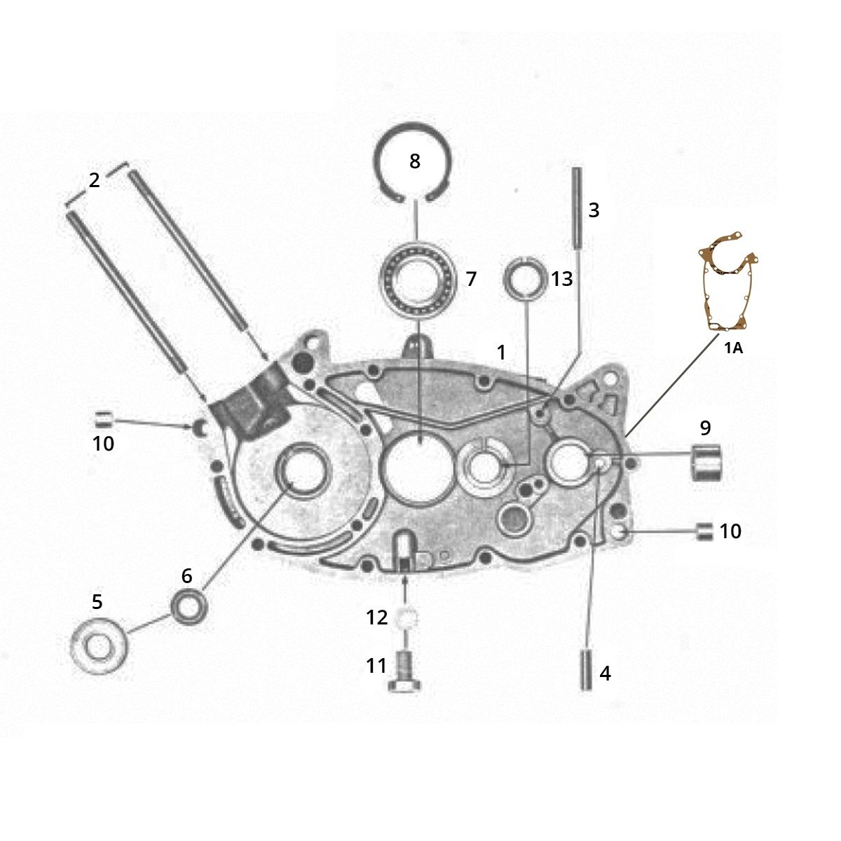 Zündapp C50 Sport 517-21L0 Gerades Getriebegehäuse