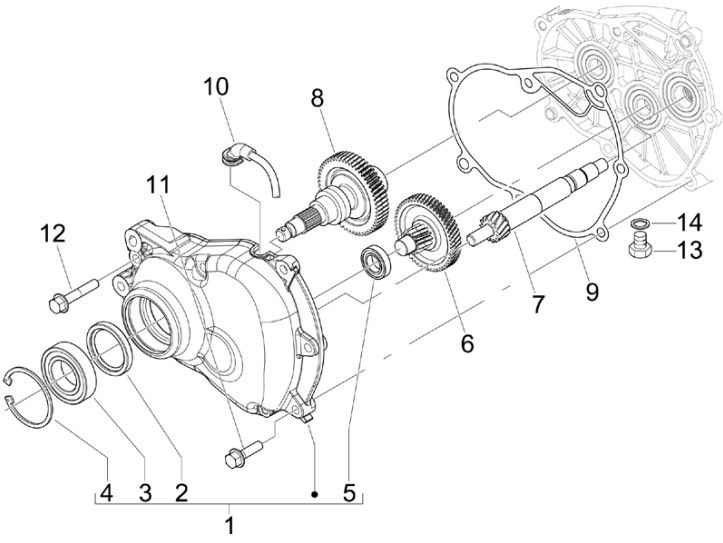 Reduziergruppe Gilera Runner 200cc VXR 4-Takt 2006